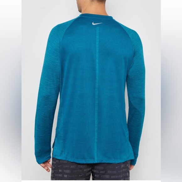 Nike Running Dri-Fit Medalist Long Sleeve Work out Shirt Large men teal blue - Picture 3 of 10